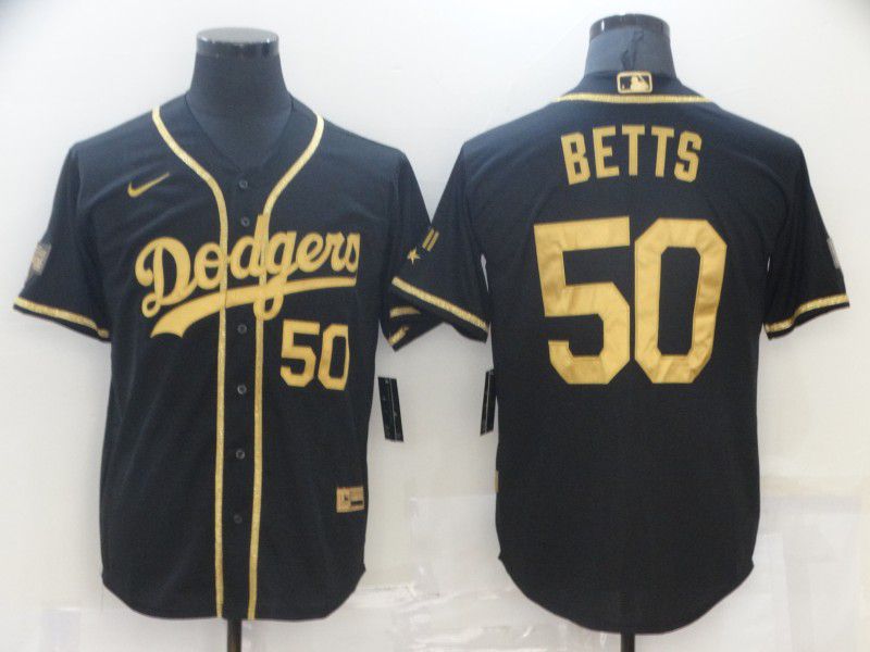 Men Los Angeles Dodgers #50 Betts Black Game Nike MLB Jerseys->women mlb jersey->Women Jersey
